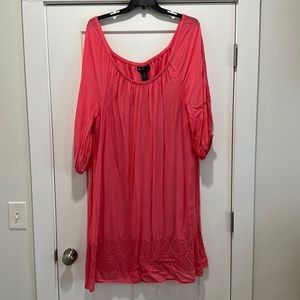 Lane Bryant Coral Eyelet Trim Dress Plus sz 22/24